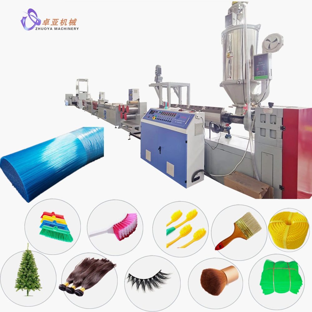 China Plastic Polyester Pet/PP/PBT Brush/Broom/Synthetic Wig Hair/Rope Monofilament Drawing Bristle Fiber Filament Extruder Machine