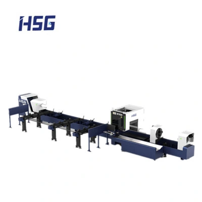 Canal de aço/ferro angular/cortador a laser de aço de formato especial Máquina de corte a laser de fibra CNC 3000 W com fonte de alimentação Ipg/Rayucs